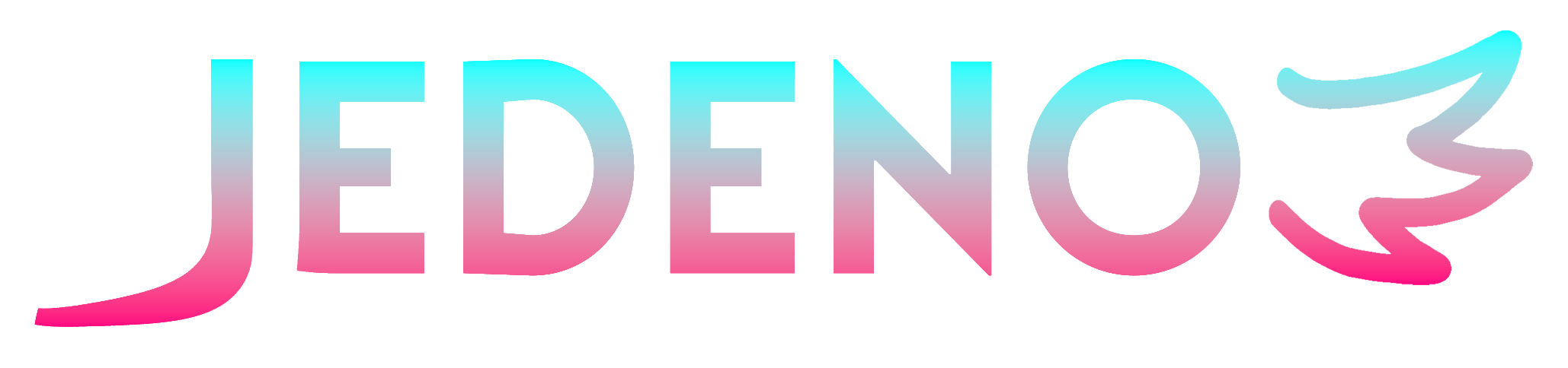 JEDENO with Wing Full Logo Cyan Pink Gradient